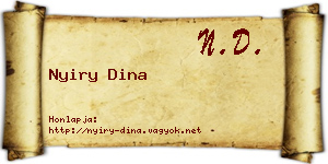Nyiry Dina névjegykártya